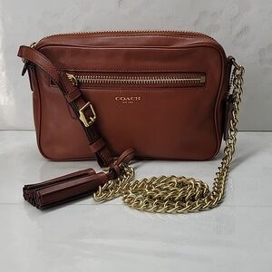 Coach Legacy Leather Flight Bag In Rich Brown With Gold Hardware